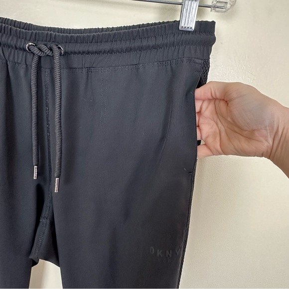 DKNY SPORT Comfortable Black Jogger pants with Mesh Stripe down each leg, Size S - Picture 5 of 15